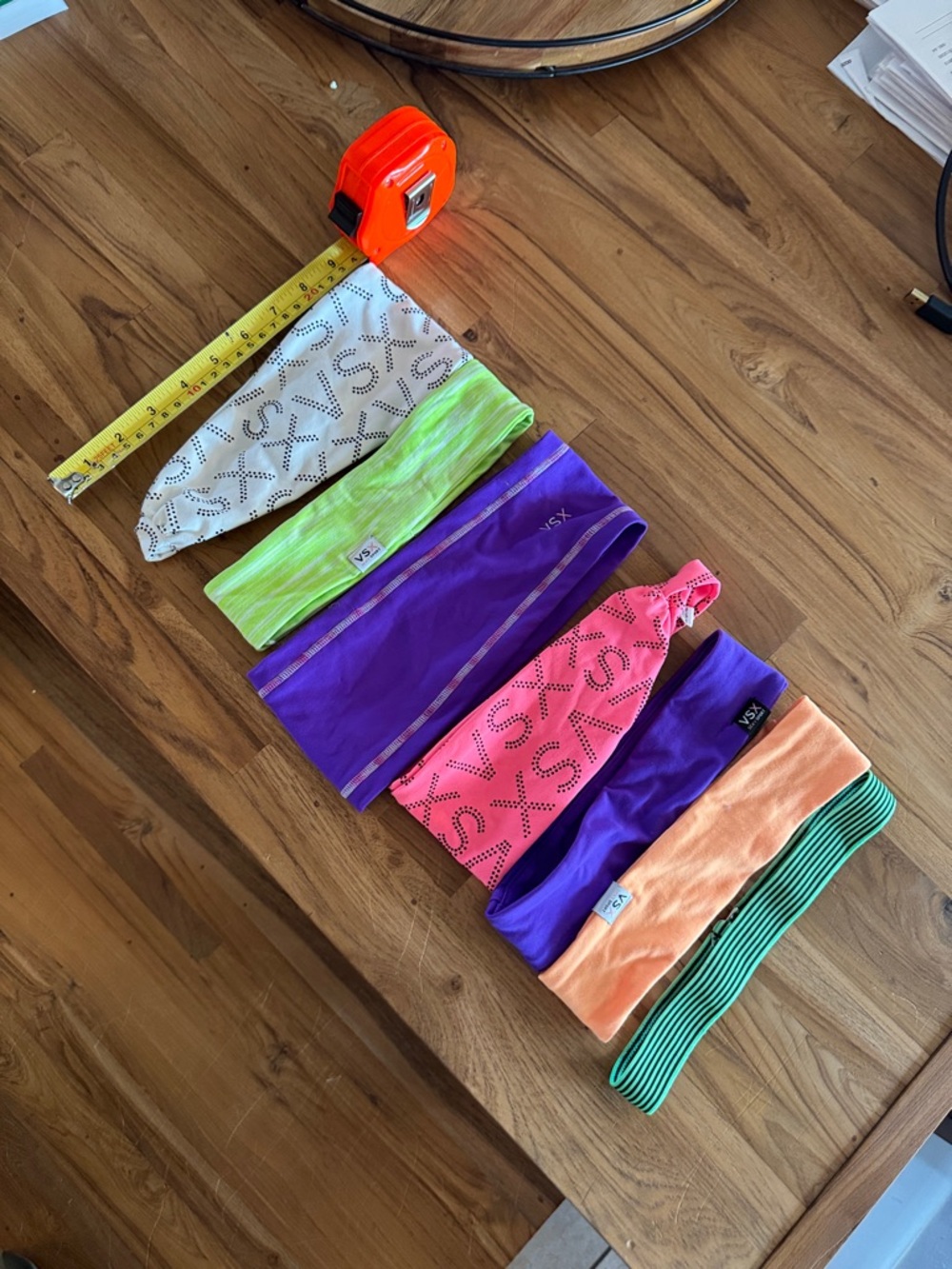 Victoria Secret VSX Neon Green, White, Purple & Pink Workout Headband Set - 7 - Picture 4 of 10